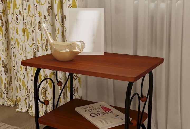 Прикроватная тумба "Версаль" чёрный / орех (красно-коричневый) ГЗМИ