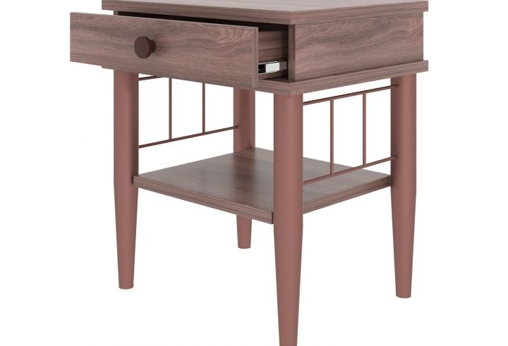 Прикроватная тумба "Лори" бронза / шимо тёмный ГЗМИ