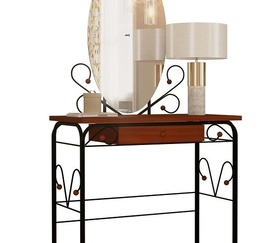 Дамский столик "Версаль" чёрный / орех (красно-коричневый) ГЗМИ