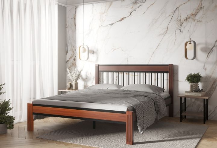 Кровать Агата черный-махагон ГЗМИ