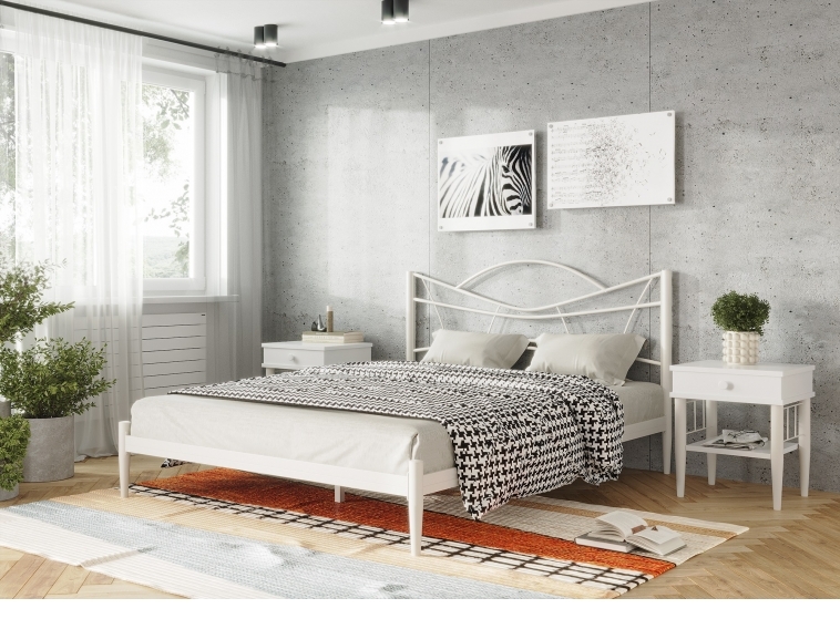 Кровать Нори белый-белый ГЗМИ