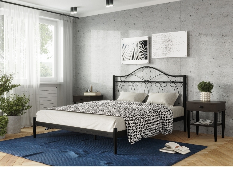 Кровать Элегия черный-черный ГЗМИ