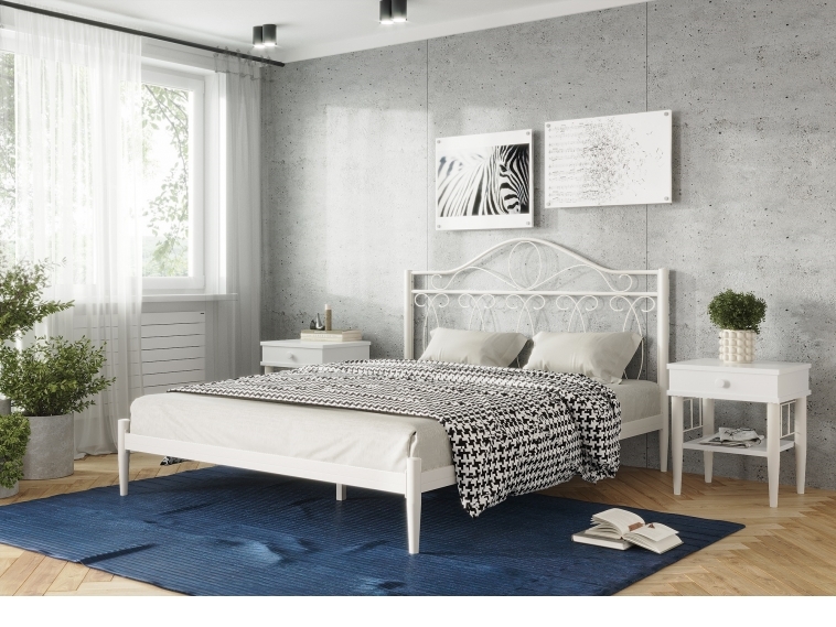 Кровать Элегия белый-белый ГЗМИ