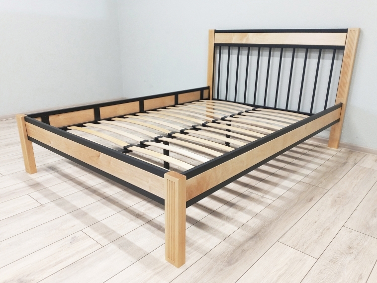 Кровать Агата черный-натуральный ГЗМИ