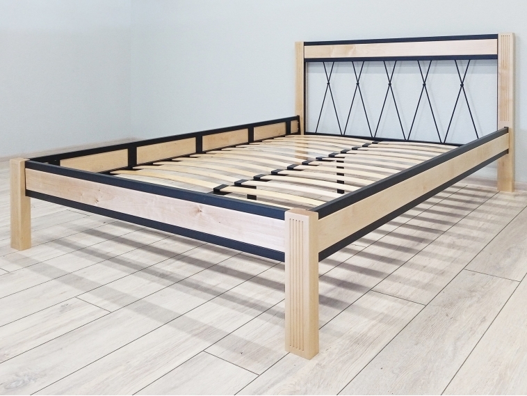 Кровать Кантри черный-натуральный ГЗМИ