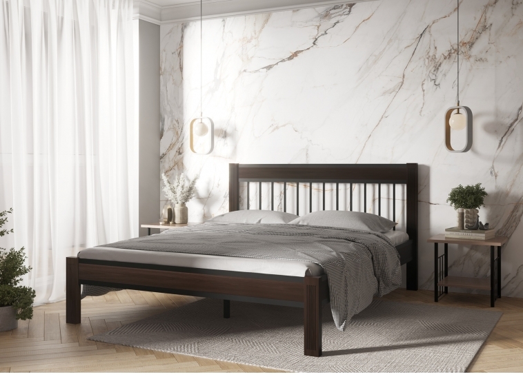 Кровать Агата черный-шоколад ГЗМИ