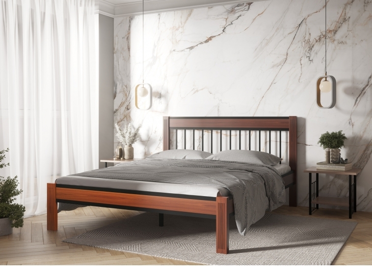 Кровать Агата черный-махагон ГЗМИ