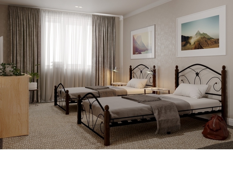 Кровать Селена 1 черный-шоколад ГЗМИ