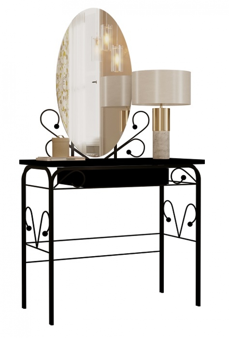 Дамский столик "Версаль" чёрный / венге (тёмно-коричневый) ГЗМИ