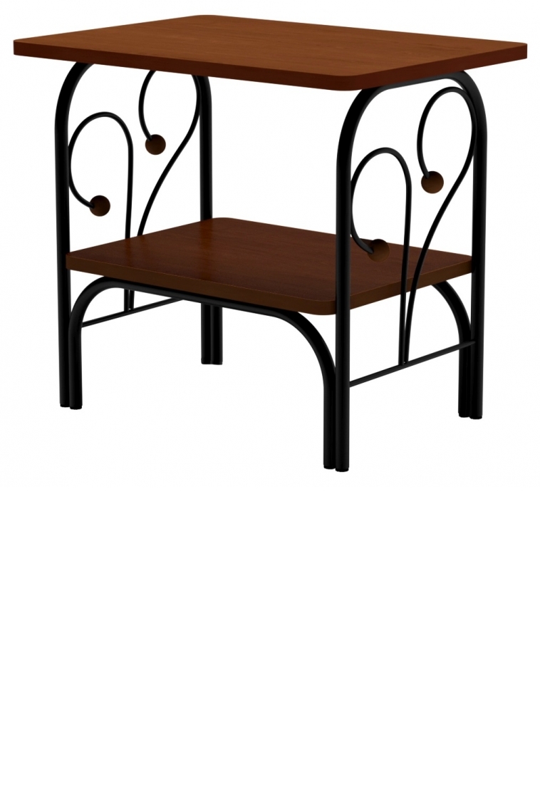 Прикроватная тумба "Версаль" чёрный / орех (красно-коричневый) ГЗМИ