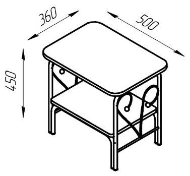 Прикроватная тумба "Версаль" чёрный / венге (тёмно-коричневый) ГЗМИ