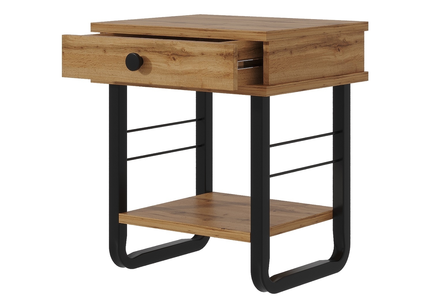 Прикроватная тумба "Грета" чёрный/дуб вотан ГЗМИ