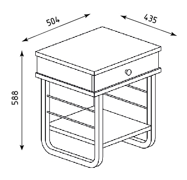 Прикроватная тумба "Грета" чёрный/дуб вотан ГЗМИ