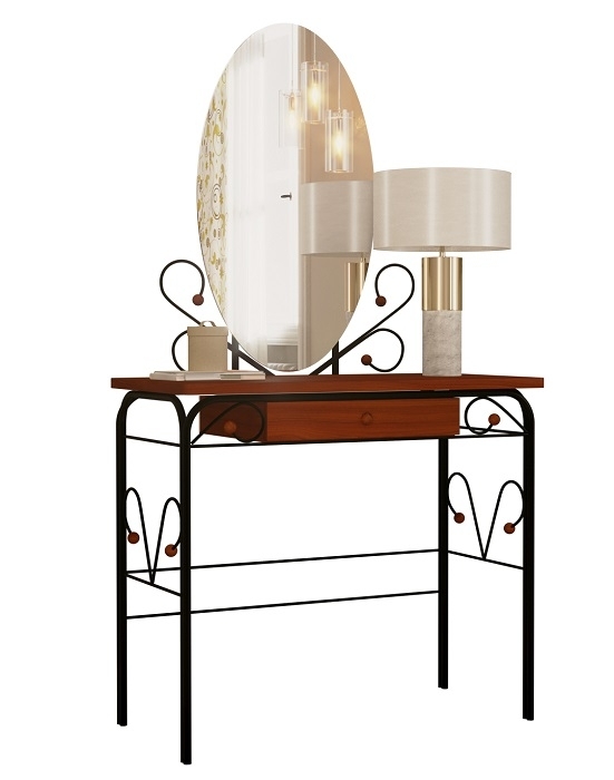 Дамский столик "Версаль" чёрный / орех (красно-коричневый) ГЗМИ