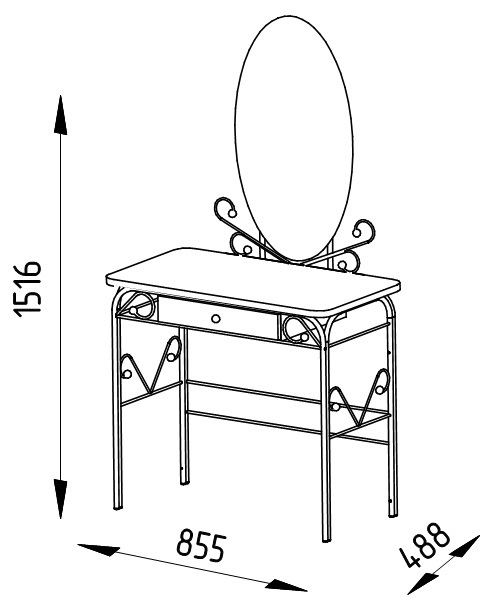 Дамский столик "Версаль" белый/белый ГЗМИ