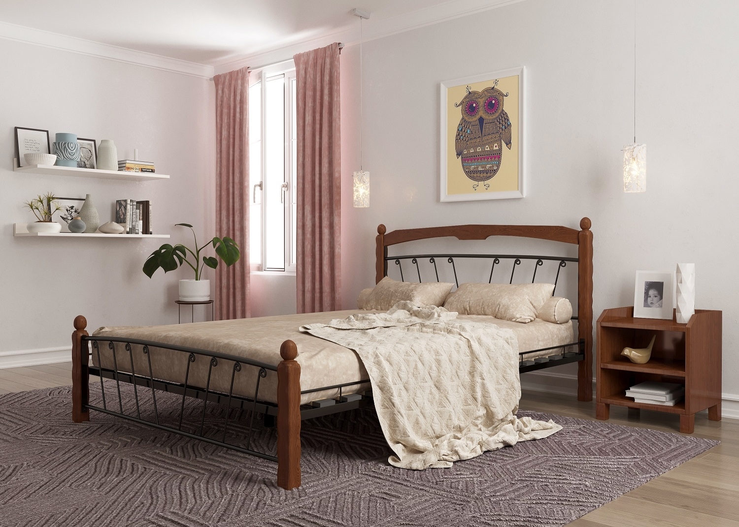 Кровать Муза 1 черный-махагон ГЗМИ