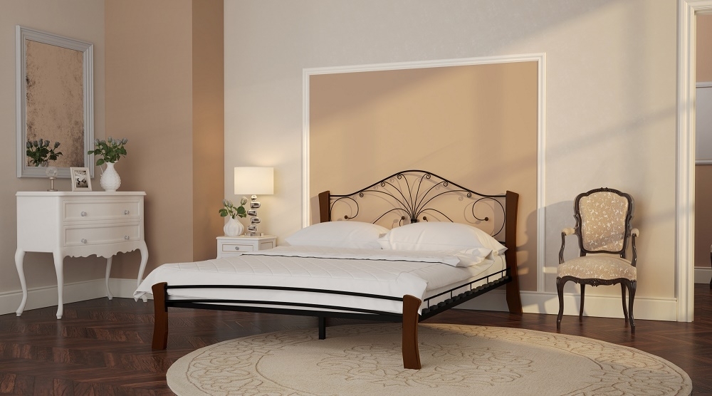 Кровать Фортуна 4 Лайт черный-махагон ГЗМИ