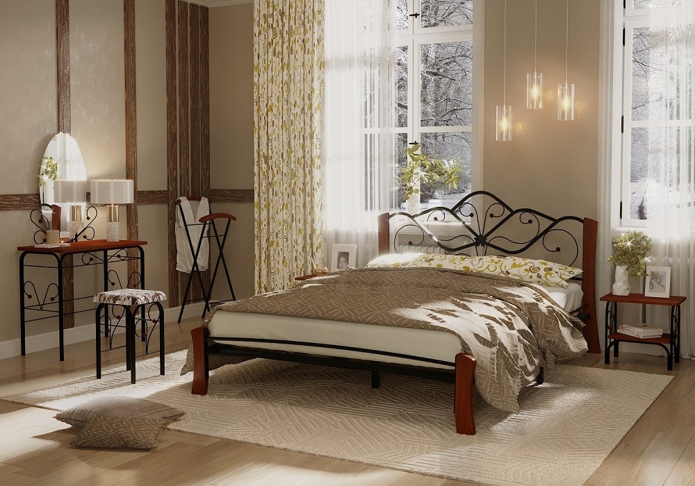 Кровать Венера 4 Лайт черный-махагон ГЗМИ