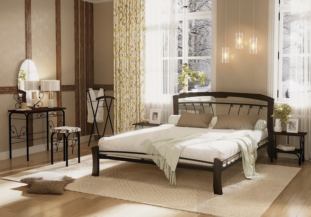 Кровать Муза 4 Лайт черный-шоколад ГЗМИ