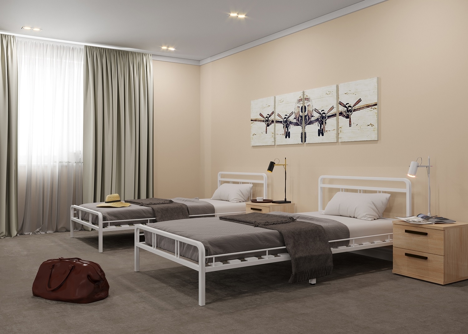 Кровать Леон белый-белый ГЗМИ