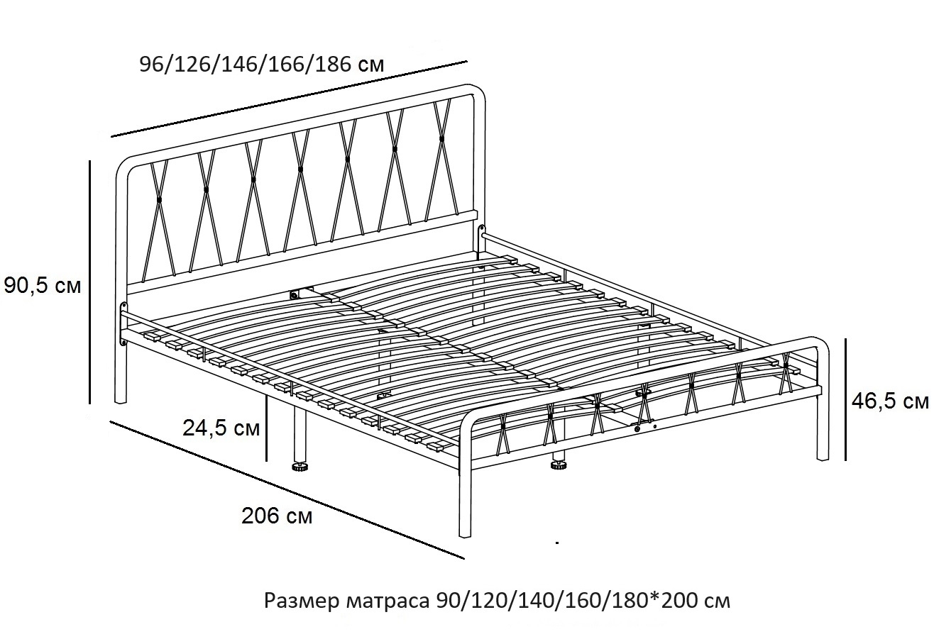 Кровать КЛЭР черный-черный ГЗМИ