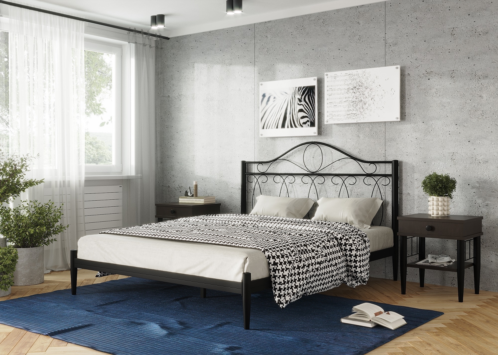 Кровать Элегия черный-черный ГЗМИ