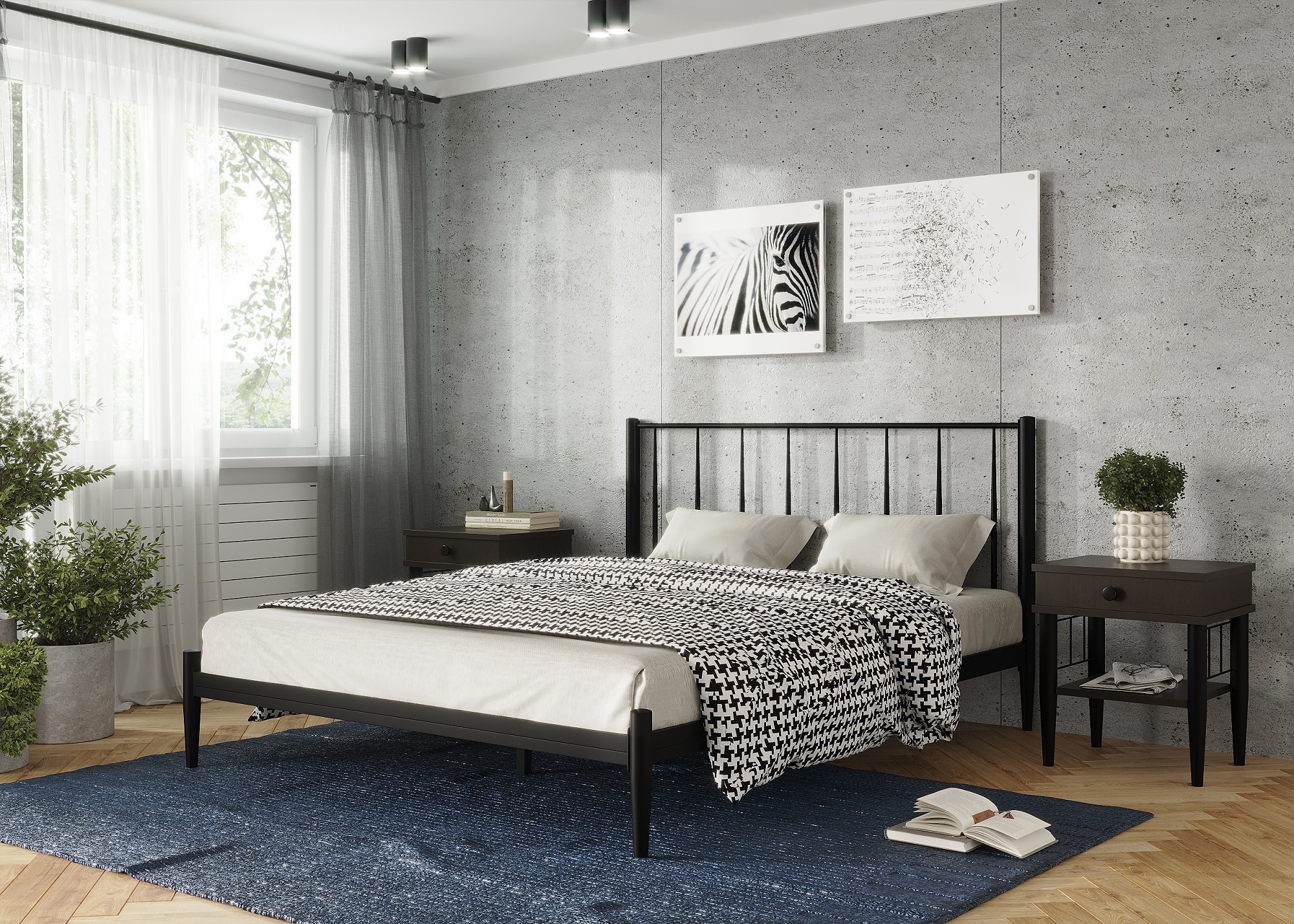 Кровать Бриз черный-черный ГЗМИ