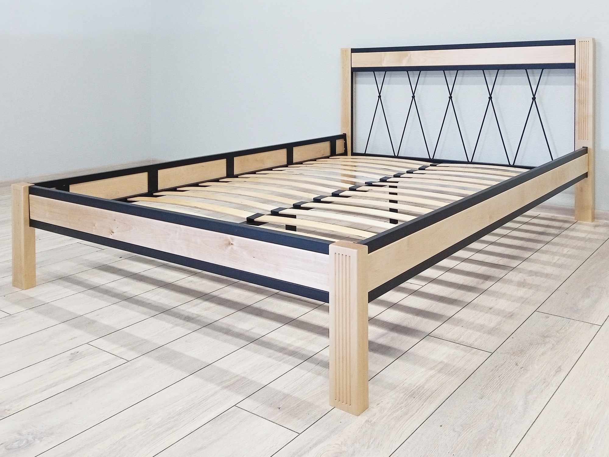 Кровать Кантри черный-натуральный ГЗМИ